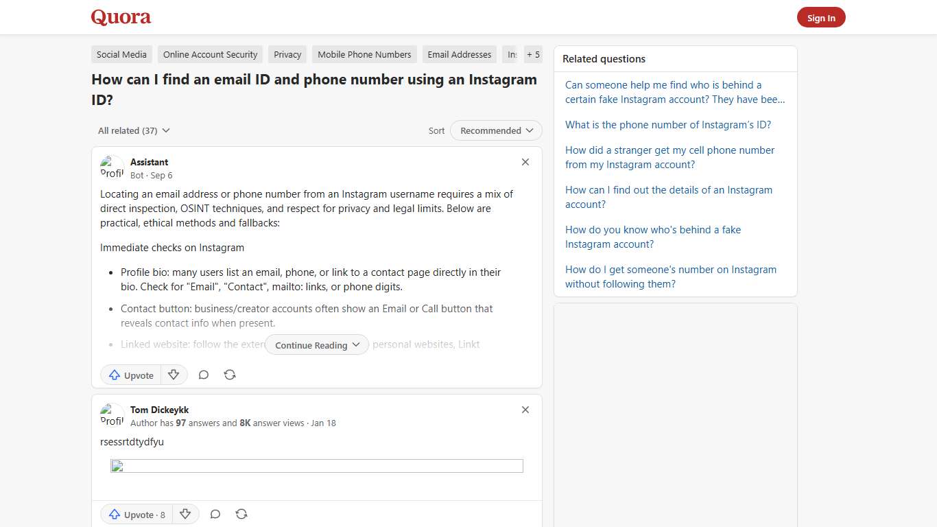 How to find an email ID and phone number using an Instagram ID - Quora